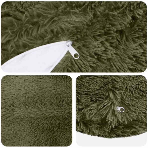 vidaXL Poťah na podložku 6 pcs HEERLEN Zelená Ø 50 cm PV fleece – Obrázok 5