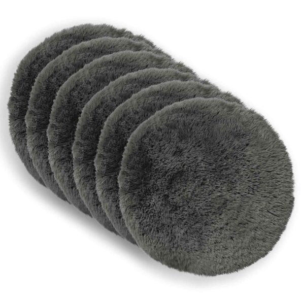 vidaXL Poťah na podložku 6 pcs HEERLEN Svetlosivá Ø 50 cm PV fleece – Obrázok 2