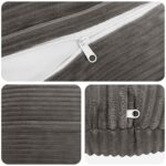 vidaXL Poťah na podložku 2 pcs HEERLEN Tmavosivá Ø 60 cm manšestr – Obrázok 4