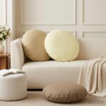 vidaXL Poťah na podložku 6 pcs HEERLEN Krémová Ø 60 cm Polyester – Obrázok 3