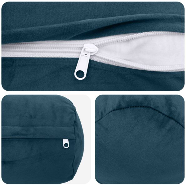 vidaXL Poťah na podložku 2 pcs HEERLEN Modrá Ø 15 x 40 cm Zamat – Obrázok 6