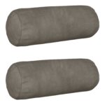 vidaXL Poťah na podložku 2 pcs HEERLEN Svetlosivá Ø 15 x 40 cm Zamat – Obrázok 2