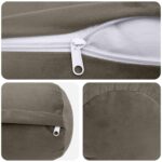 vidaXL Poťah na podložku 2 pcs HEERLEN Svetlosivá Ø 15 x 40 cm Zamat – Obrázok 6