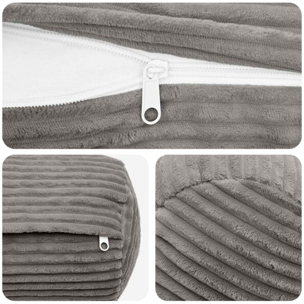 vidaXL Poťah na podložku 6 pcs HEERLEN Svetlosivá Ø 15 x 40 cm – Obrázok 5