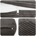 vidaXL Poťah na podložku 6 pcs HEERLEN Tmavosivá Ø 15 x 40 cm manšestr – Obrázok 5