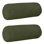 vidaXL Poťah na podložku 2 pcs HEERLEN Zelená Ø 15 x 40 cm manšestr
