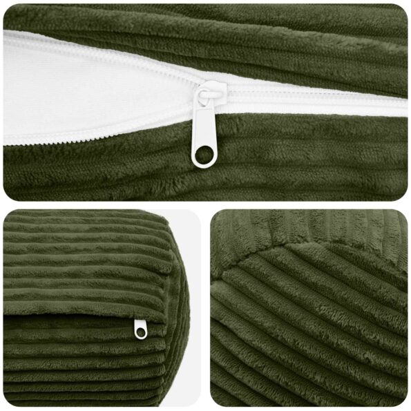 vidaXL Poťah na podložku 2 pcs HEERLEN Zelená Ø 15 x 40 cm manšestr – Obrázok 5