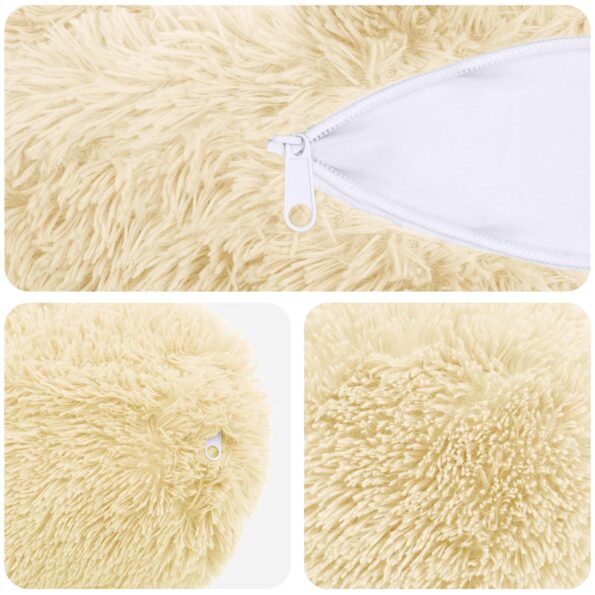 vidaXL Poťah na podložku 2 pcs HEERLEN Krémová Ø 15 x 40 cm PV fleece – Obrázok 6