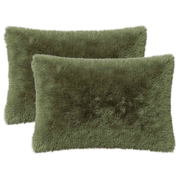 vidaXL Podložka s vankúšom HEERLEN 2 ks Zelená PV fleece – Obrázok 2