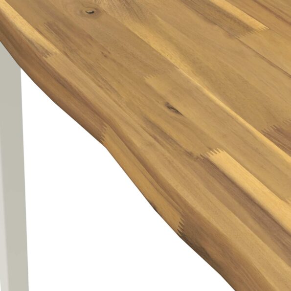 vidaXL 80 x 80 x 75 cm Pevné akáciové drevo Biela Štvorcový – Obrázok 6