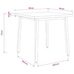 vidaXL 80 x 80 x 75 cm Pevné akáciové drevo Biela Štvorcový – Obrázok 9