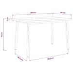 vidaXL 120 x 80 x 75 cm Pevné akáciové drevo Tmavohnedá a čierna – Obrázok 11