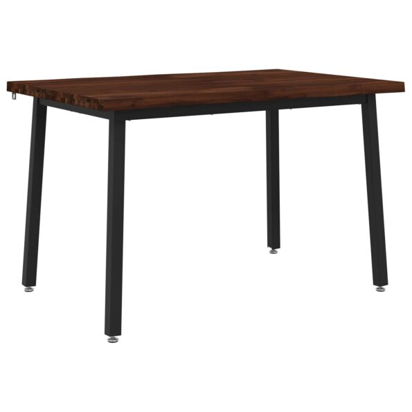 vidaXL 120 x 80 x 75 cm Pevné akáciové drevo Tmavohnedá a čierna – Obrázok 2
