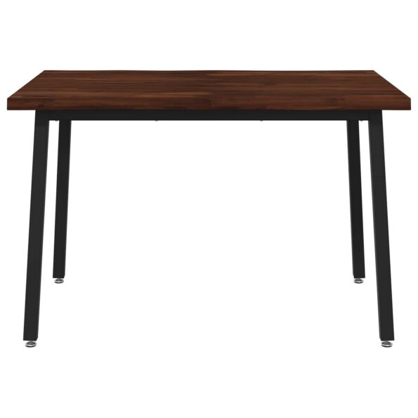 vidaXL 120 x 80 x 75 cm Pevné akáciové drevo Tmavohnedá a čierna – Obrázok 4