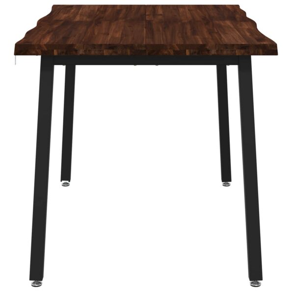 vidaXL 120 x 80 x 75 cm Pevné akáciové drevo Tmavohnedá a čierna – Obrázok 5