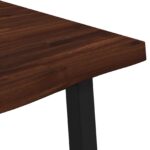 vidaXL 120 x 80 x 75 cm Pevné akáciové drevo Tmavohnedá a čierna – Obrázok 7