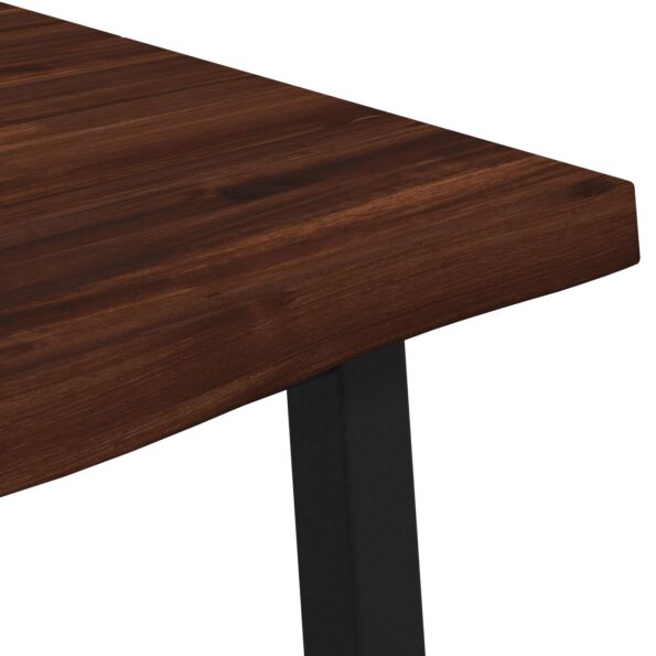 vidaXL 120 x 80 x 75 cm Pevné akáciové drevo Tmavohnedá a čierna – Obrázok 7