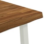 vidaXL 140 x 80 x 75 cm Pevné akáciové drevo Prírodná a biela – Obrázok 7