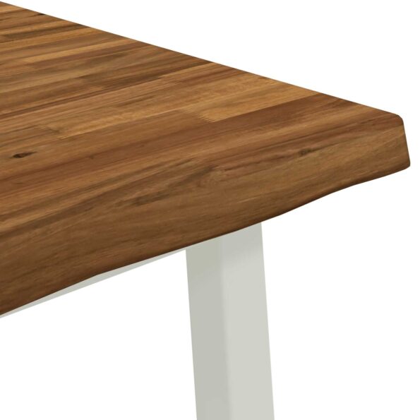 vidaXL 140 x 80 x 75 cm Pevné akáciové drevo Prírodná a biela – Obrázok 7