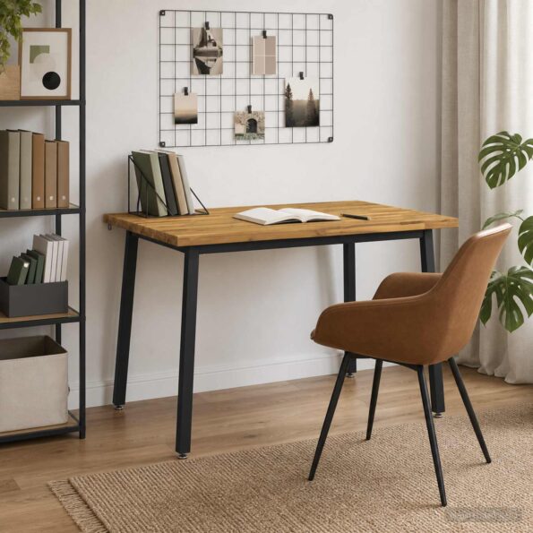 vidaXL 120 x 90 x 75 cm Pevné akáciové drevo Biela a čierna – Obrázok 3