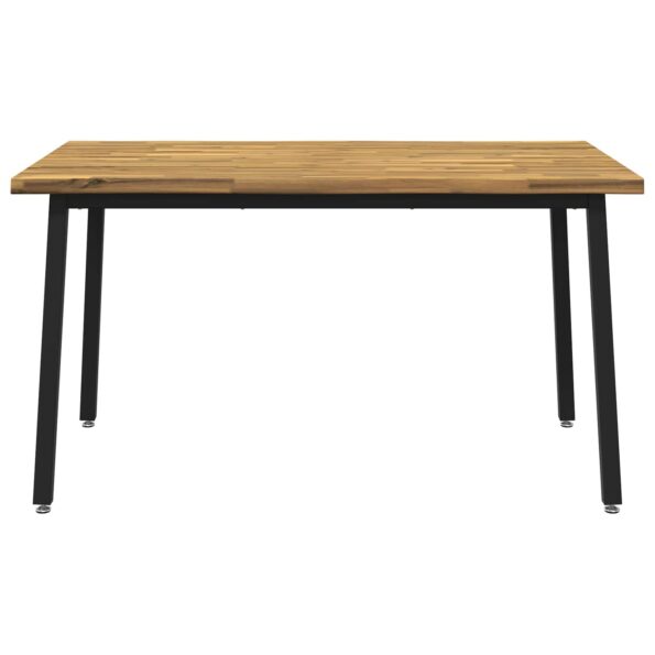 vidaXL 120 x 90 x 75 cm Pevné akáciové drevo Biela a čierna – Obrázok 4