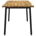 vidaXL 120 x 90 x 75 cm Pevné akáciové drevo Biela a čierna – Obrázok 5