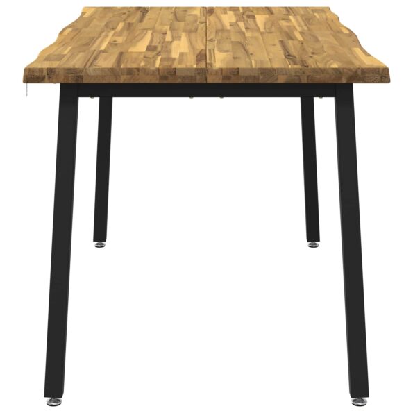 vidaXL 120 x 90 x 75 cm Pevné akáciové drevo Biela a čierna – Obrázok 5