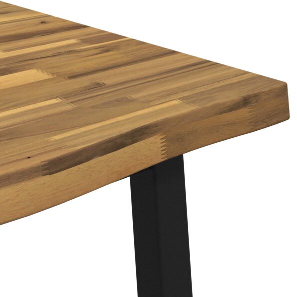 vidaXL 120 x 90 x 75 cm Pevné akáciové drevo Biela a čierna – Obrázok 7