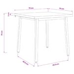 vidaXL 70 x 70 x 75 cm Pevné akáciové drevo Biela Štvorcový – Obrázok 8