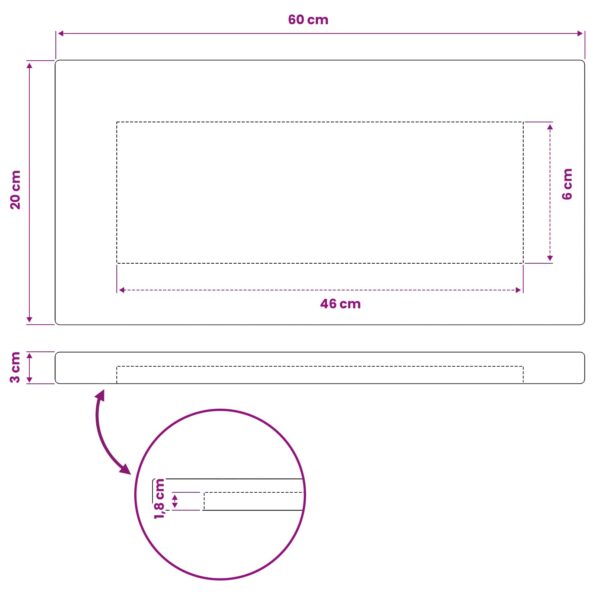 vidaXL Obdĺžnikový stôl 90 x 50 x 3,5 cm Obdĺžnikový Biela – Obrázok 8