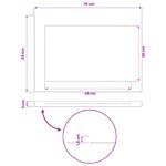 vidaXL Obdĺžnikový stôl 90 x 50 x 3,5 cm Obdĺžnikový Biela – Obrázok 8