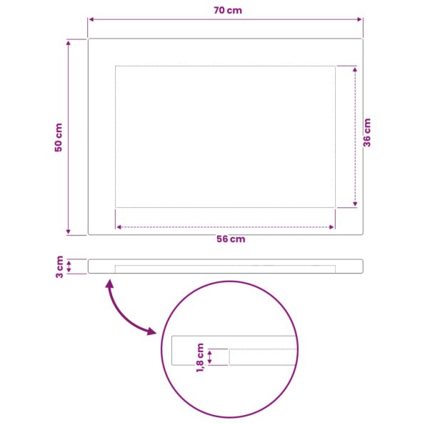 vidaXL Obdĺžnikový stôl 90 x 50 x 3,5 cm Obdĺžnikový Biela – Obrázok 8