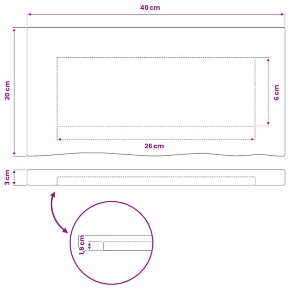 vidaXL Obdĺžnikový stôl 90 x 50 x 3,5 cm Obdĺžnikový Tmavohnedá – Obrázok 9