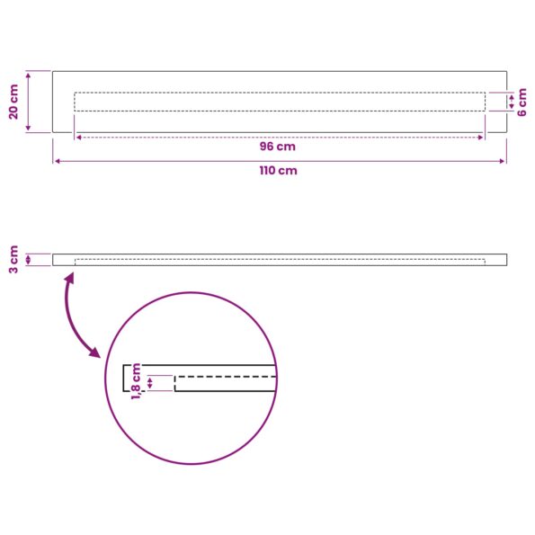 vidaXL Obdĺžnikový stôl 90 x 50 x 3,5 cm Obdĺžnikový Tmavohnedá – Obrázok 9