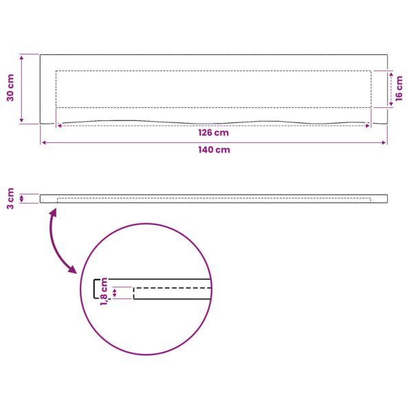 vidaXL Obdĺžnikový stôl 90 x 50 x 3,5 cm Obdĺžnikový Prírodná – Obrázok 9