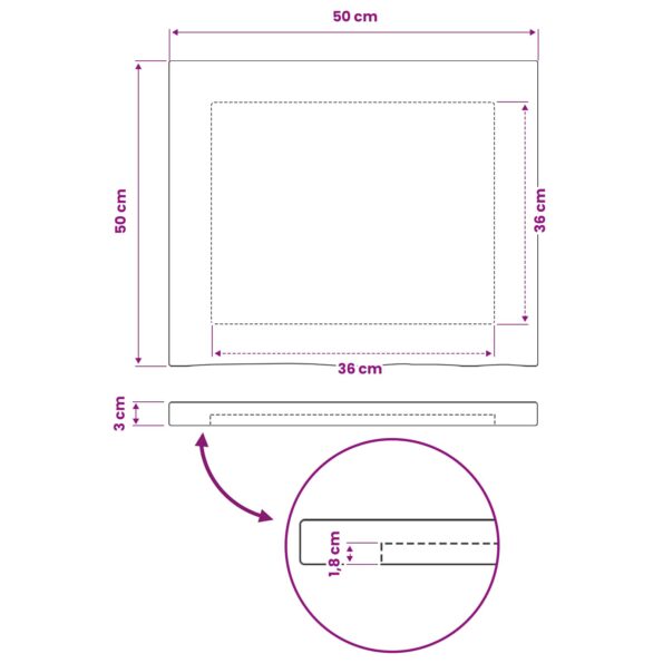 vidaXL Obdĺžnikový stôl 50 x 50 x 3,5 cm Štvorcový Biela – Obrázok 8