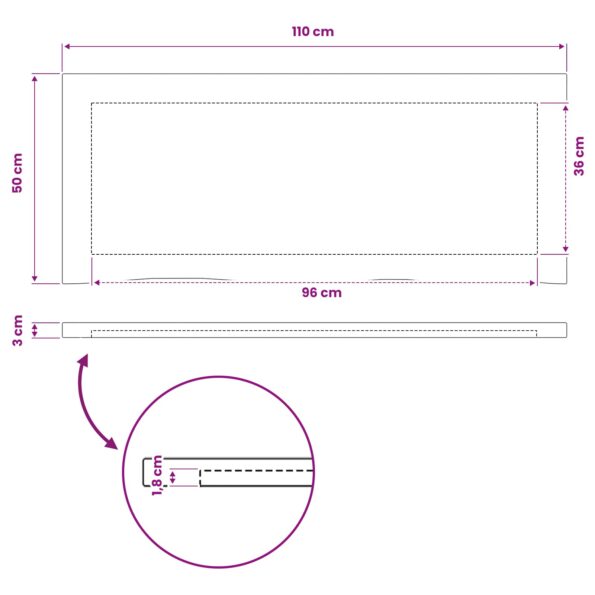 vidaXL Obdĺžnikový stôl 90 x 50 x 3,5 cm Obdĺžnikový Tmavohnedá – Obrázok 8