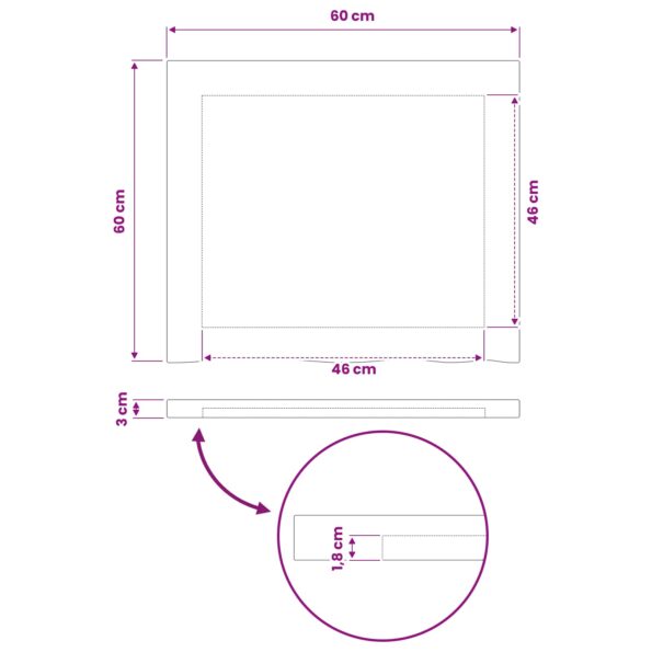 vidaXL Obdĺžnikový stôl 60 x 60 x 3,5 cm Štvorcový Tmavohnedá – Obrázok 9