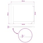 vidaXL Obdĺžnikový stôl 60 x 60 x 3,5 cm Štvorcový Biela – Obrázok 9