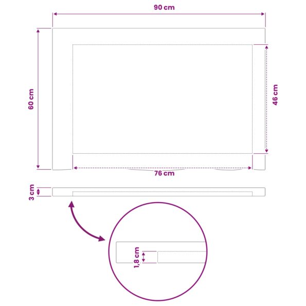 vidaXL Obdĺžnikový stôl 90 x 50 x 3,5 cm Obdĺžnikový Tmavohnedá – Obrázok 8