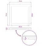 vidaXL Obdĺžnikový stôl 70 x 70 x 3,5 cm Štvorcový Biela – Obrázok 8