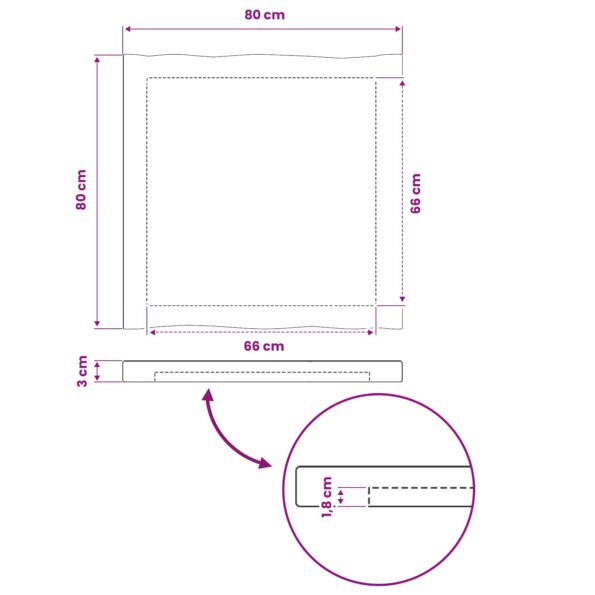 vidaXL Obdĺžnikový stôl 80 x 80 x 3,5 cm Štvorcový Biela – Obrázok 8
