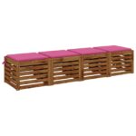 vidaXL 4-dielne sedacie vankúše SOEST 4 ks 100% polyester Ružová – Obrázok 3