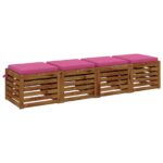 vidaXL 4-dielne sedacie vankúše SOEST 4 ks 100% polyester Ružová – Obrázok 3