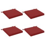 vidaXL 4-dielne sedacie vankúše SOEST 4 ks 100% polyester Víno červené – Obrázok 2