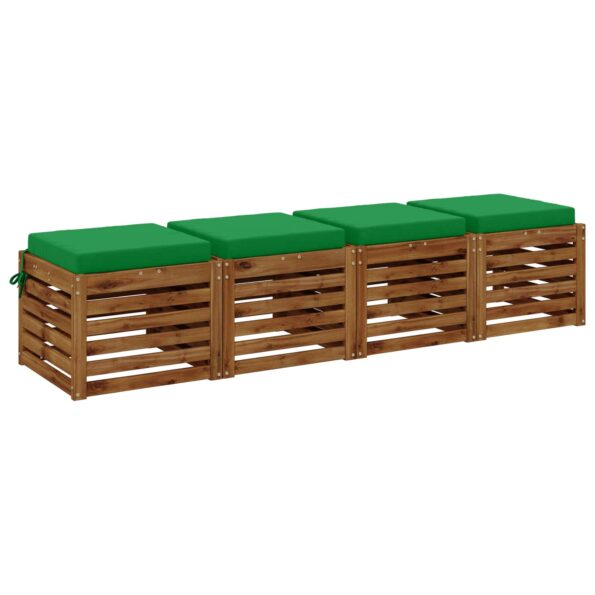 vidaXL 4-dielne sedacie vankúše SOEST 4 ks 100% polyester Zelená – Obrázok 3