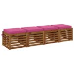 vidaXL 4-dielne sedacie vankúše SOEST 4 ks 100% polyester Ružová – Obrázok 3