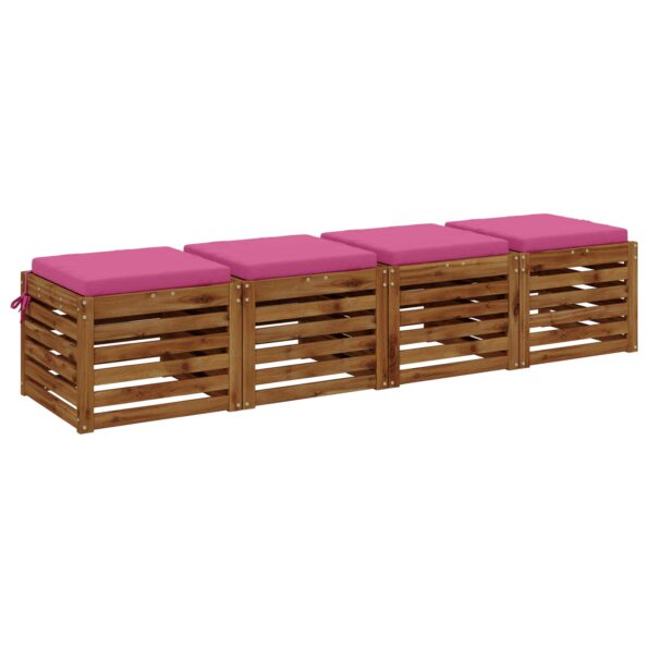 vidaXL 4-dielne sedacie vankúše SOEST 4 ks 100% polyester Ružová – Obrázok 3