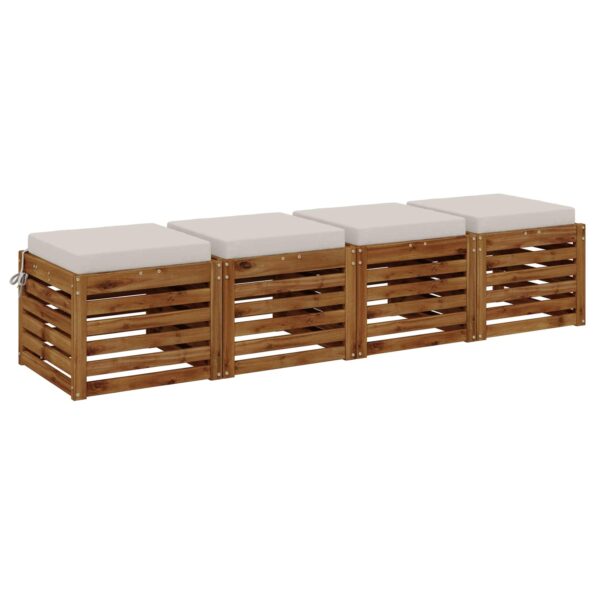 vidaXL 4-dielne sedacie vankúše SOEST 4 ks 100% polyester Biela – Obrázok 2