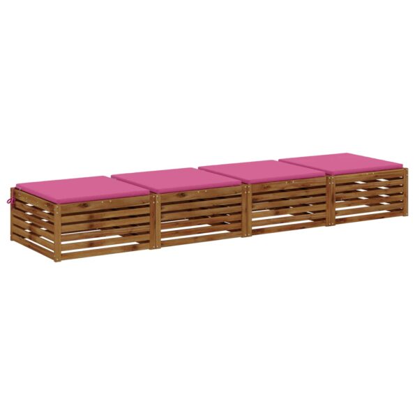 vidaXL 4-dielne sedacie vankúše SOEST 4 ks 100% polyester Ružová – Obrázok 3